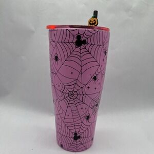 Disney Mickey Mouse Halloween Thermal Tumbler – Pink & Black, Straw Cup